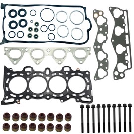 ChawYI HS9915PT-1 Cylinder Head Gasket Set with Head bolts Compatible with 1.6L Honda Civic 1996 1997 1998 1999 2000, Civic del Sol 1996 1997, D16Y5 D16Y7 D16Y8 D16B5 SOHC Engine, Part# HS54234 HB4029