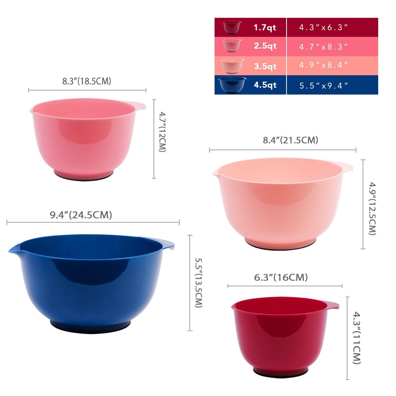 BoxedHome Mixing Bowl Set Mixing Bowl Set Plastic Salad Bowl