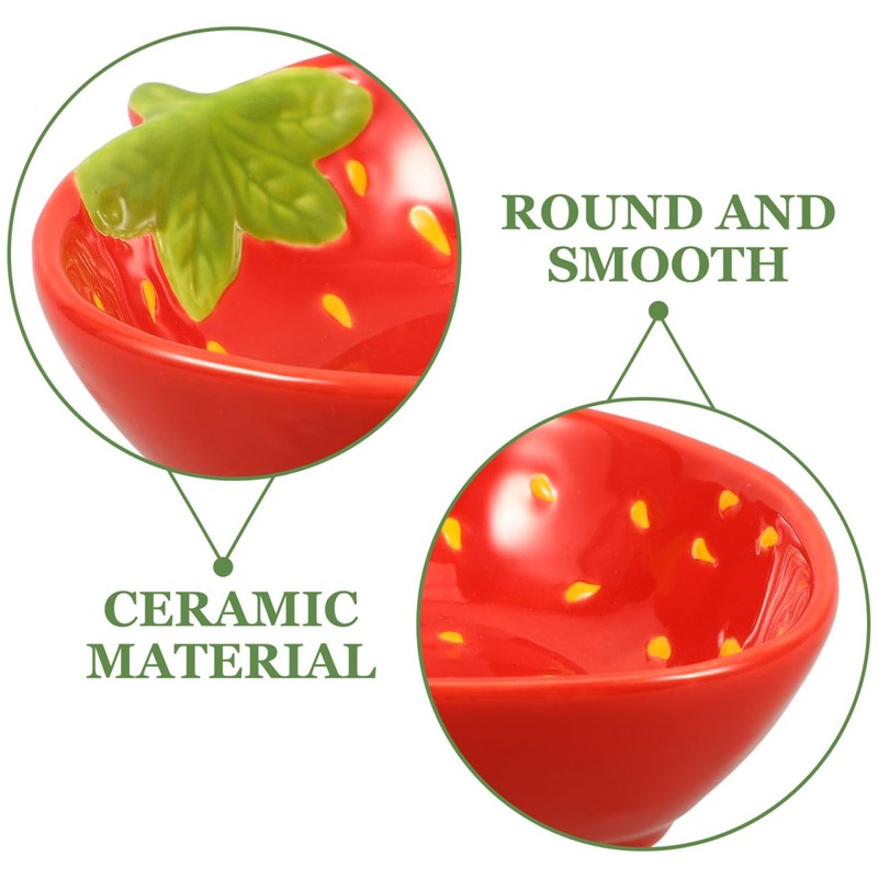 Zerodeko Strawberry Ceramic Bowls Porcelain Fruit Shape Serving Bowls Deep