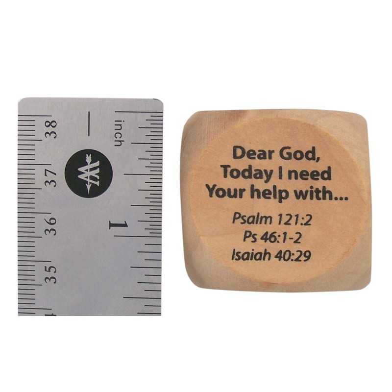 Wooden Religious Prayer Starter Cube for Kids, 1 1/4 Inch