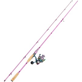 Sougayilang Spinning Rod Reel Combos,Colorful Two Pieces Spinning Pole with Smooth Strong Reel Available for Freshwater Saltwater Best Gifts