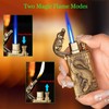 Torch Lighter, Relief Crocodile Magic Dual Flame Lighter with Adjusting