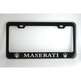 none MASERATI License Plate Frame Custom Made of Black Powder Coated Metal