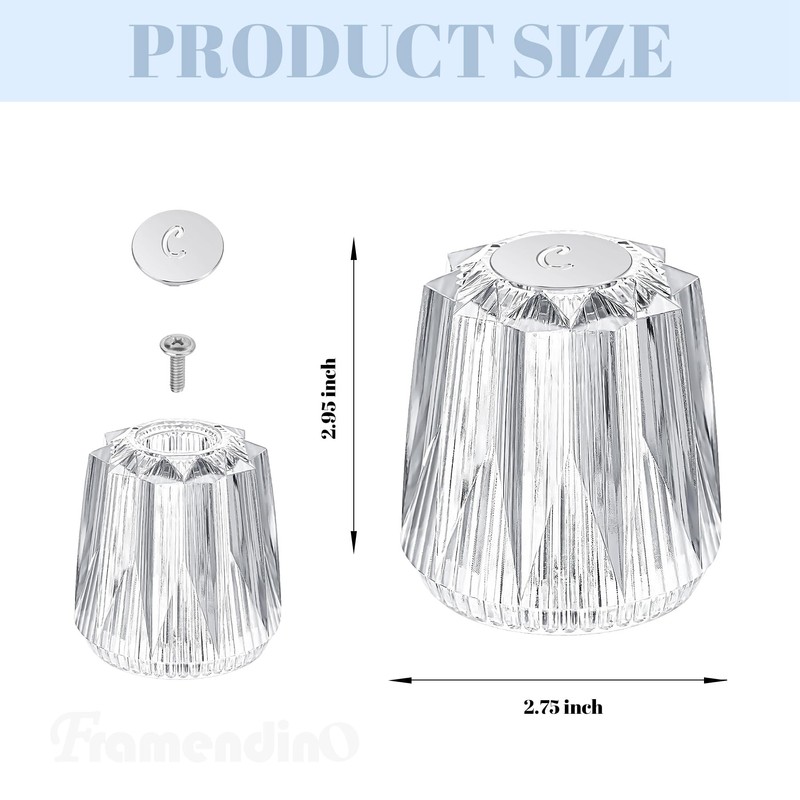 Framendino, 2 Pack Shower Knobs Replacement Universal Hot and Cold