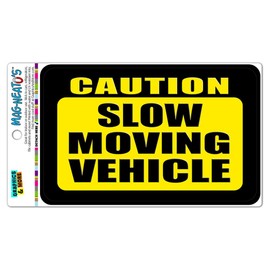 Caution Slow Moving Vehicle Vinyl Magnet Sign