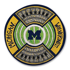 Magnolia Lane 21751 Michigan Wolverines Round Stadium Platter, 13.5-inch Diameter Multicolor 13.5inch d