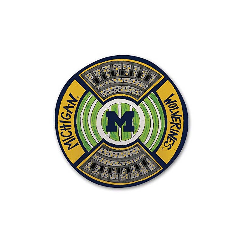 Magnolia Lane 21751 Michigan Wolverines Round Stadium Platter, 13.5-inch Diameter