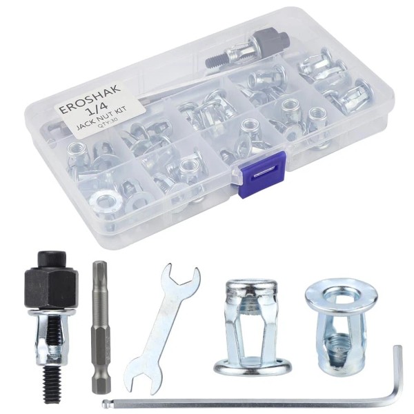 Branded 1/4 Jack Nut with Installation Tool Threaded Insert Nuts