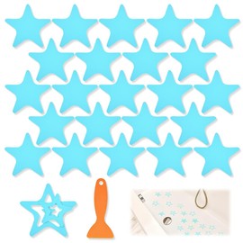 OPVYAEU Pack of 24 Non-Slip Stickers, Safety Strips for Bathtub & Shower with Premium Scraper for Kids Bathrooms, Bathtubs, Showers, Treads, Stairs, Swimming Pool, Star Pattern