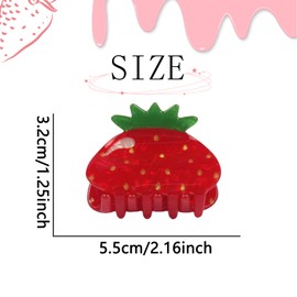 Strawberry Hair Clip,Summer Fruit Hair Claw Clip,Cute Strawberry Barrette Jaw Clamp,Women Girls Hair Accessories for Birthday,Hawaii Party,Summer Theme Party(03)