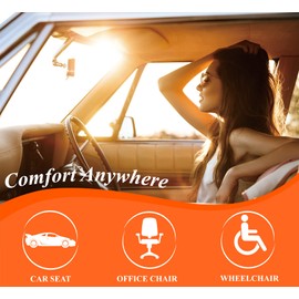 kingphenix Car Seat Cushion with 1.2inch Comfort Memory Foam, Seat Cushion for Car and Office Chair (Gray)