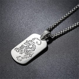 PAMTIER Men's Women's Necklace Stainless Steel Jewellery 12 Chinese Zodiac Sign Pendant Necklace Chain Birthday Gift, Metal, No Gemstone