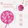 Marsui 12 Pcs Round Foldable Hand Fan Summer Flower Handheld