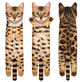 Cat Funny Hand Towels for Bathroom Kitchen - Cute Decorative Cat Decor Hanging Washcloths Face Towels Super Absorbent Soft - Mothers Day Easter House Warming Birthday Gifts for Women Cat Lovers