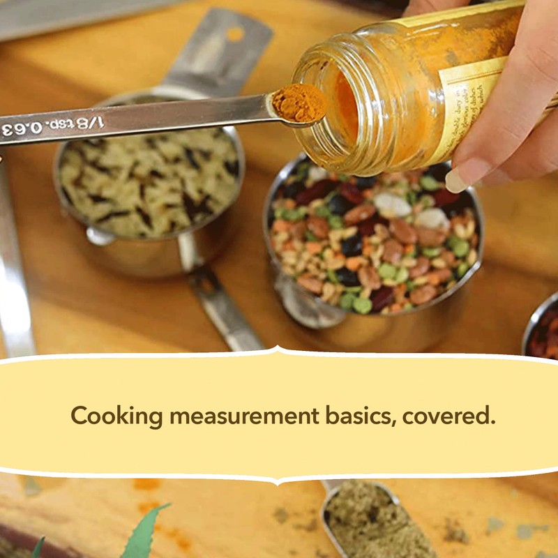 Simply Gourmet Measuring Cups and Measuring Spoons Set Stainless Steel