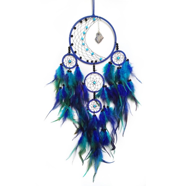 Donko Dream Catcher, Blue Feather Dream Catcher Wall Decor, Dream