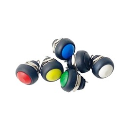 KDEGK 10pcs Two Pins 12mm DIY Reset Small-Sized Push Button Switch Momentary Electrical Power Horn Switches (Color : Yellow)