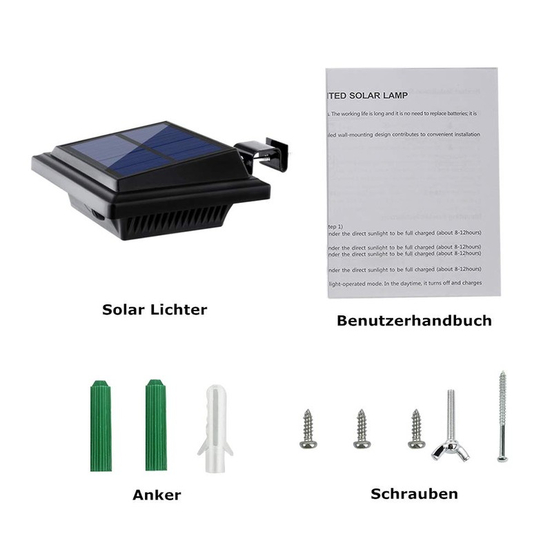 UniqueFire Solar Gutter Lights Outdoor, 40 LEDs Bright Solar Powered