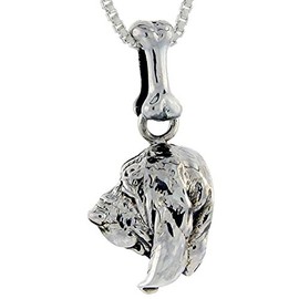 Sterling Silver Bloodhound Dog Pendant ©