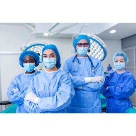 [Komorebiya] Non-woven Hair Cap, Commercial Use, Disposable, 100 Pieces, Laboratory, Factory, Cooking, Hygienic Hat, Medical Cap, Lunch Cap, Protect, Hair Loss, Mesh Gathered (L, Blue)