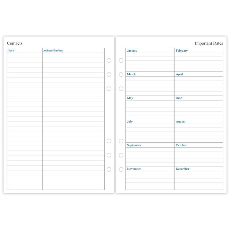 newestor 2026 Weekly Planner Refill for A5 Ring Binder, 6