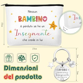 Xuniea Teacher Recognition Gifts Cosmetic Bag Makeup Bag Travel Bag Keyring for Thank You Professors Graduation Degree, As Shown, Star