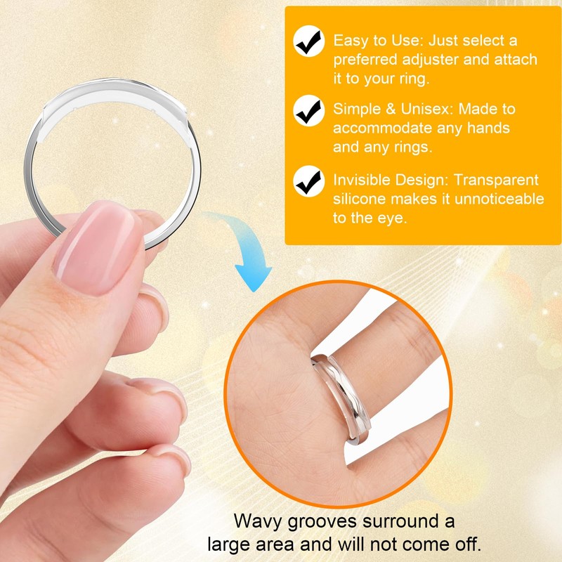Coopache Ring Sizers for Loose Rings, 14 Pack Invisible Ring