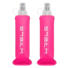 Soft Running Water Flask Soft Flasks Collapsible Soft Water Bottles Small BPA-Free for Sports Hiking Hydration Pack 5oz/8oz/17oz(PINK,8oz*2)