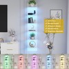 Qupui 6-Tier Wall Shelf with RGB LED, 57" Floating Storage,