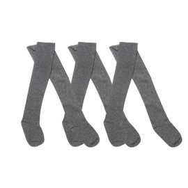 Bonjour - Girls (3 Pack) Multibuy Cotton Rich Plain Tights For School Every Day Wear Breathable Thick Warm Smart Casual Tights