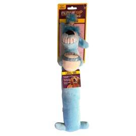 Multipet Loofa 12" Blue Birthday Dog Toy Long Holiday Squeaker Ultra Soft Plush