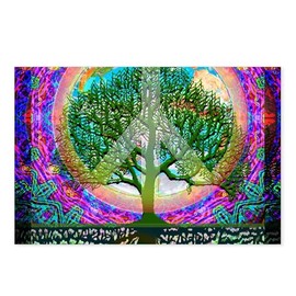 CafePress Tree Of Life World Peace Postcards (Package of 8), 6"x4" Printed Note Card
