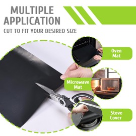 KitchenRaku Universal Oven Liners 32x50cm, Non-Stick and Heavy-Duty Oven Liners for Bottom of Oven - Home Accessories & Kitchen Accessories - Suitable for Most Ovens and Cookers (2 PCS, Dark Black)