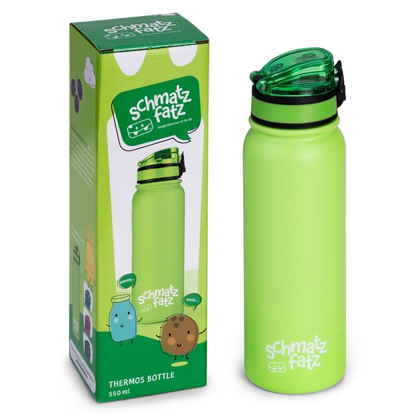 schmatzfatz Children's Leak-Proof Drinking Bottle, 550 ml Stainless Steel Drinking