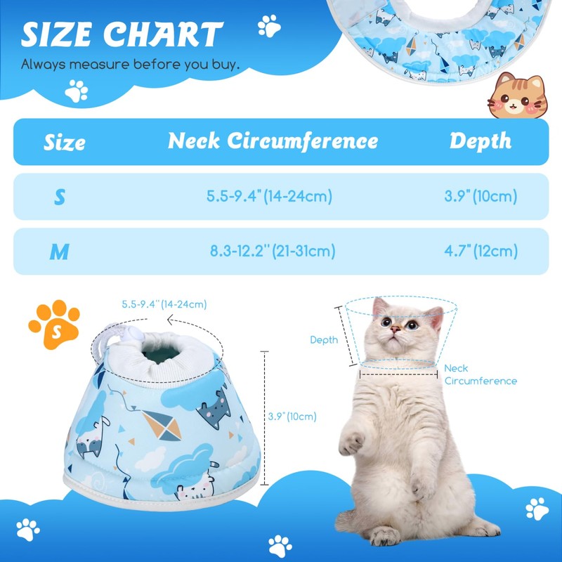 Nobleza Cat Cone Collar Soft Cat Recovery Collars Cones After