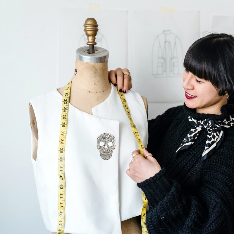 Pack of 5 Rhinestone Skull Patches for Iron-On Patches, Iron-On