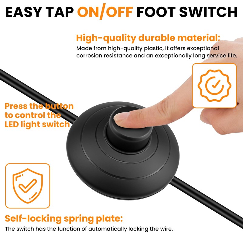 Aifeier ET 6-Pack Floor Lamp Pedal Switch, Lamp Push Button