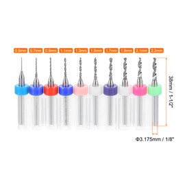 sourcing map 3 Set (30pcs) PCB Drill Bit Set 1/8" Shank 0.5mm-2.2mm Tungsten Carbide Micro Twist Drill Bits Tools for Print Circuit Board Jewelry Plastic Wood Soft Metal