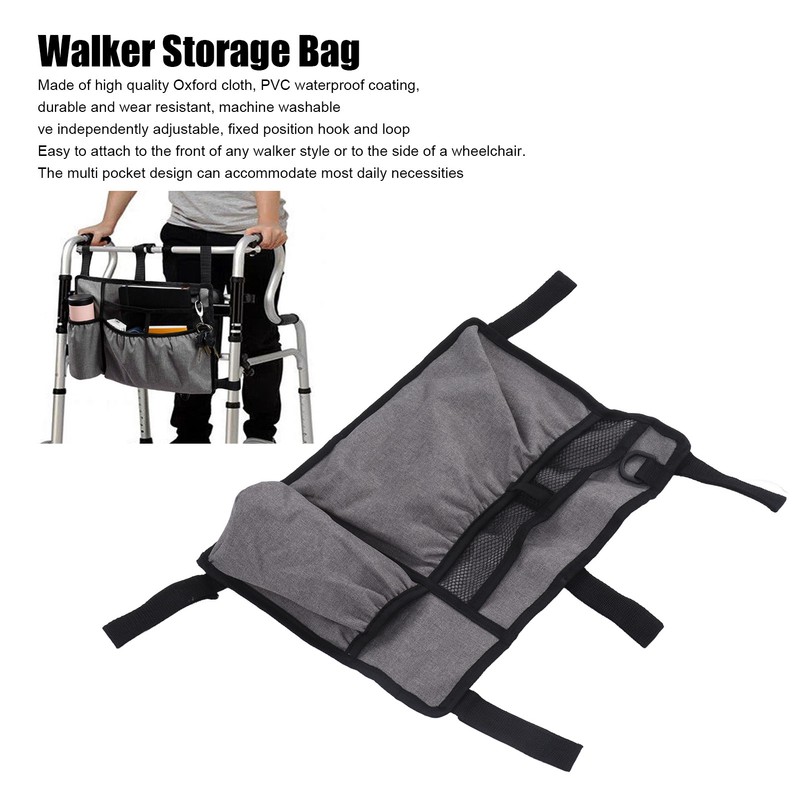 Multi Pocket Oxford Cloth Walker Storage Bag Wheelchair Side Hanging