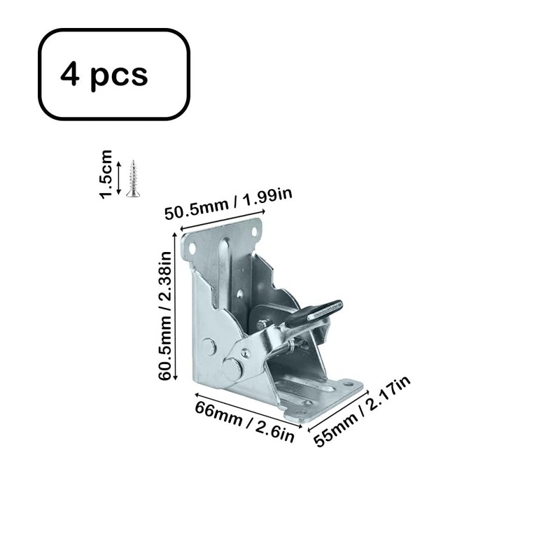 Folding Leg Brackets 4PCS 90° Self-Locking Hinges Lock Extension Support