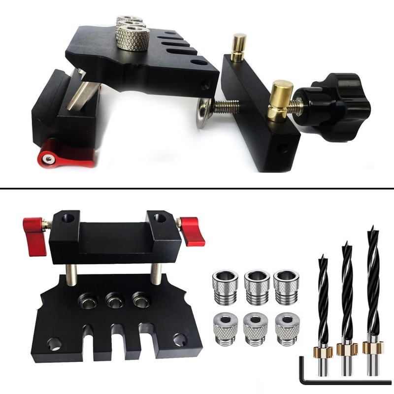 Adjustable Self Centering Doweling Jig,3-in-1 Woodworking Dowel Jig,L/T Shaped Woodworking