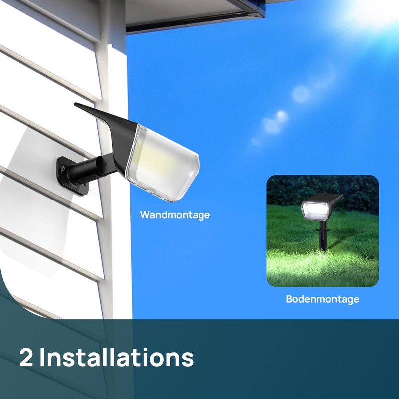 Linkind 60-Led Solar Spotlight for Outdoor Use, Warm White, 800