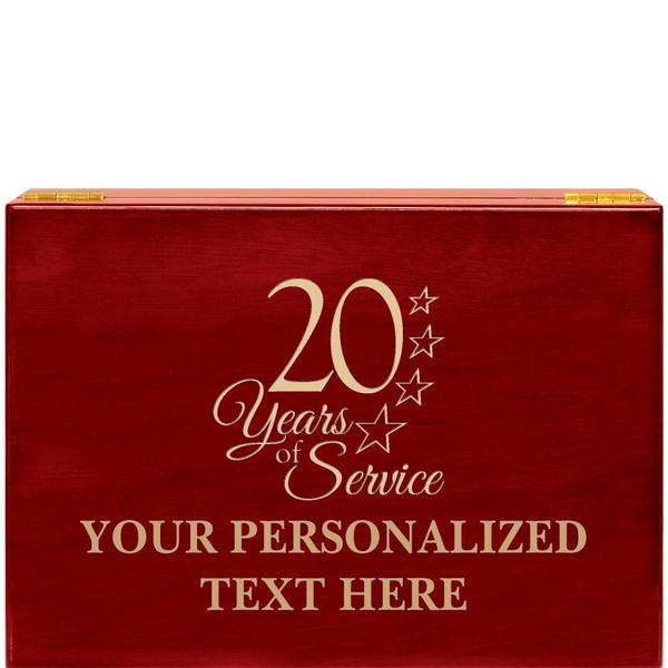 Crown Awards 20 Years of Service Rosewood Humidor Gift, Customize