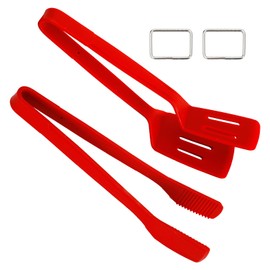 2Pcs Silicone Kitchen Tongs Spatula Tongs with Silicone Tip Tongs Stainless Steel Grill Clamp for BBQ Flipping Fish Fried Steak Clamp