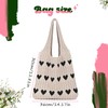FAINCA Strandtasche UmhäNgetasche Damen, 30x36cm HäKeltasche, HerzföRmige Strandtasche Damen, Teenager
