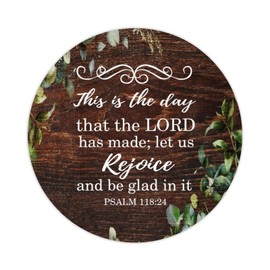 4" Round Label Stickers 100pcs This is The Day That The Lord Has Made; Let Us Rejoice and Be Glad in It Quotes Label Decals for Boxes Laptop Envelope Seal Jar Water Bottles Christmas Cards