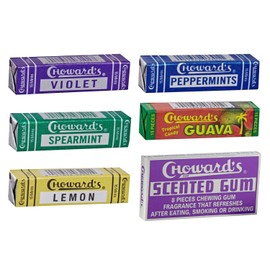 Choward's Mints Candy and Gum Variety Pack | Violet, Spearmint, Peppermint, Guava, Lemon, and Scented Gum | Bold Aromatic Flavors | Perfect for Lunchboxes, Travel, Sharing, and Gifting | Pack of 6