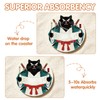 Funny Cat Coasters Set of 6, Japanese‌ Anime Cat Round