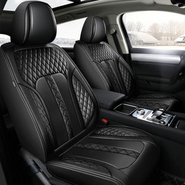 AOMSAZTO Car Seat Cover Fit for Lexus Lexus IS 250 2009-2015 Leather Vehicle Cushions Cover Seat Protector Automotive 2PCS Front Seat Covers Waterproof Compatible Airbag Black