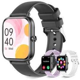 Smart Watch for Women with Bluetooth Call Answer/Dail,1.85" DIY Dial Fitness Watch with Heart Rate Sleep Monitor Step Counter 120+ Sports Modes Waterproof Women's Smart Watch for Android iOS (Black)